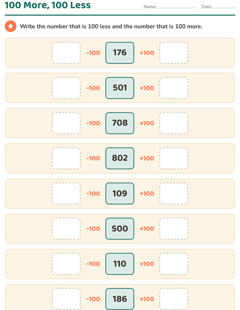 Preview of Number Charts worksheet for grade 2