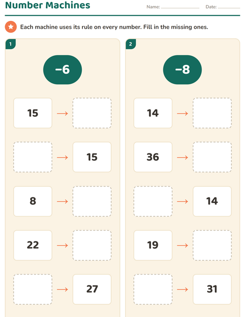 Preview of Number Charts worksheet for grade 3