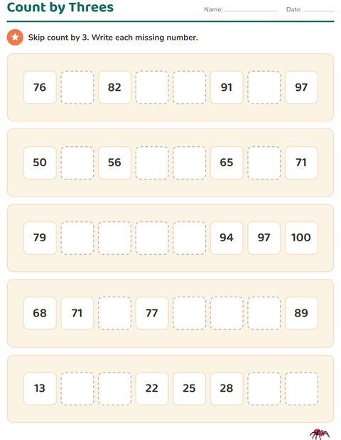 Preview of Number Charts worksheet featuring Miscellaneous for grade 2