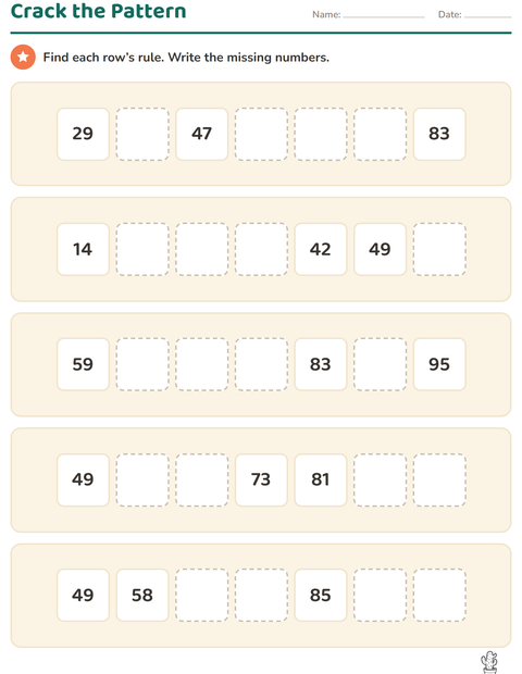 Preview of Number Charts worksheet featuring Nature BW for grade 3