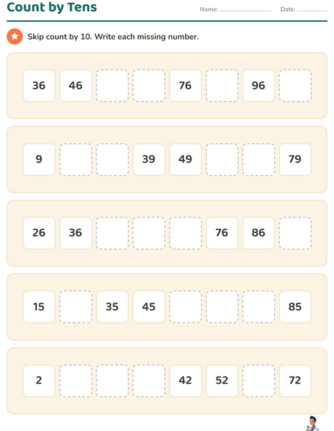 Preview of Number Charts worksheet featuring Occupations for grade 1