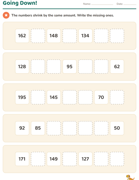 Preview of Number Charts worksheet featuring Pets for grade 3
