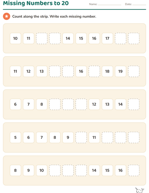 Preview of Number Charts worksheet featuring Sea Life BW 2 for kindergarten