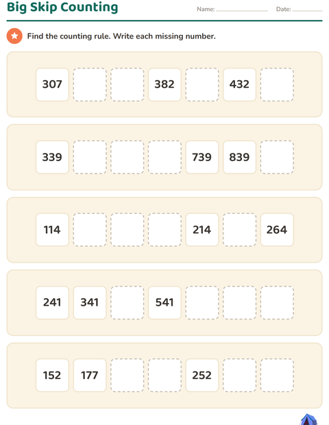 Preview of Number Charts worksheet featuring Summer for grade 3