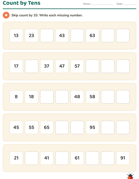 Preview of Number Charts worksheet featuring Things That Fly for grade 1
