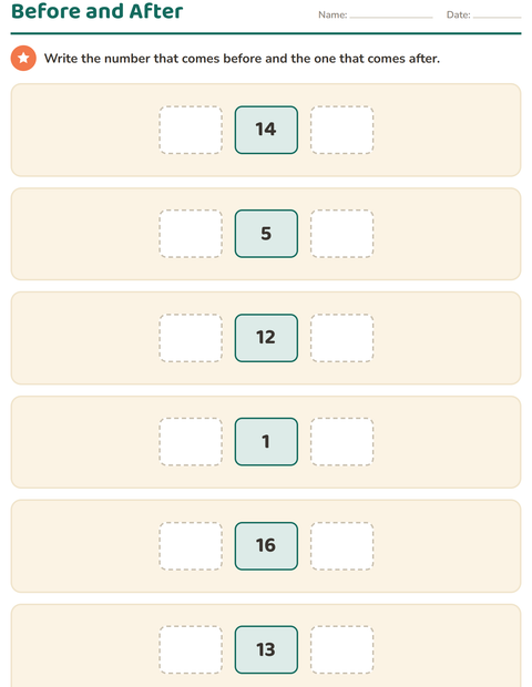 Preview of Number Charts worksheet for kindergarten