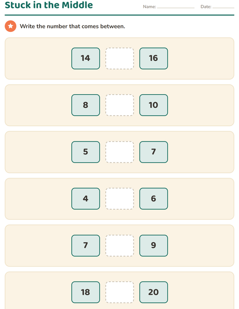 Preview of Number Charts worksheet for kindergarten