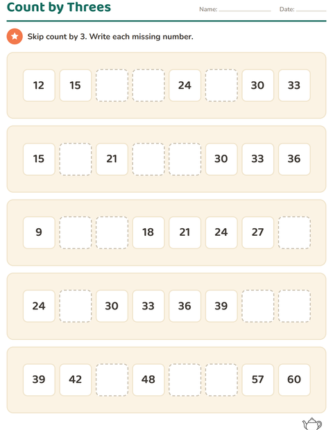 Preview of Number Charts worksheet featuring Kitchen BW for grade 2