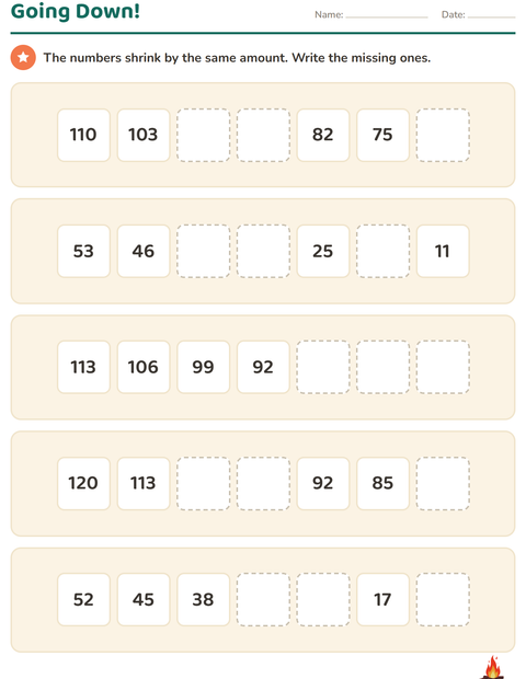 Preview of Number Charts worksheet featuring Miscellaneous for grade 3