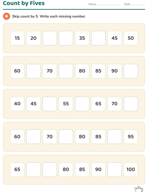 Preview of Number Charts worksheet featuring Objects BW for grade 1