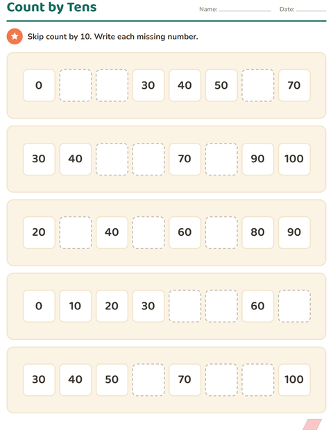 Preview of Number Charts worksheet featuring Shapes for grade 1