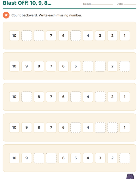 Preview of Number Charts worksheet featuring Summer for kindergarten