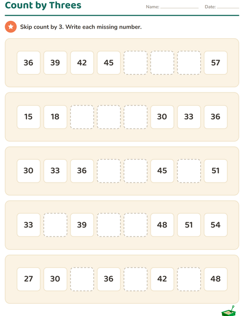 Grade 2 Number Chart Worksheets: Skip Counting and 100 More, 100 Less — 4