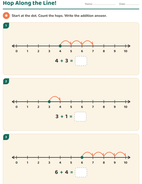 Preview of Number Lines worksheet for grade 1