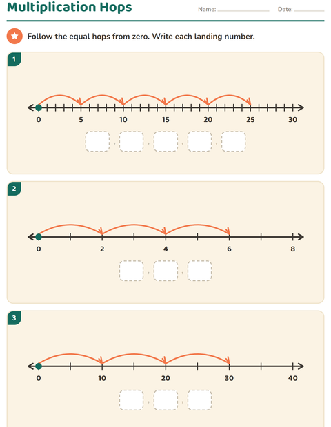 Preview of Number Lines worksheet for grade 3
