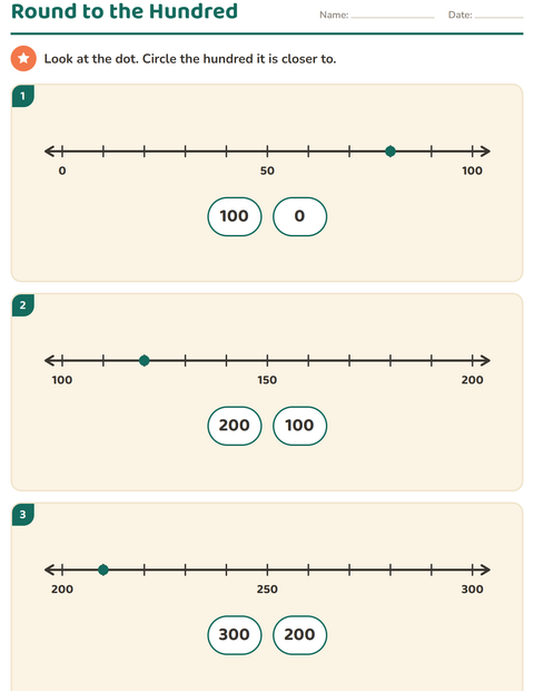 Preview of Number Lines worksheet for grade 3