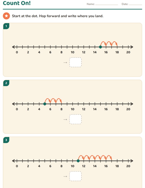 Preview of Number Lines worksheet for grade 1