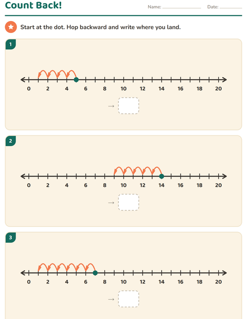 Preview of Number Lines worksheet for grade 1
