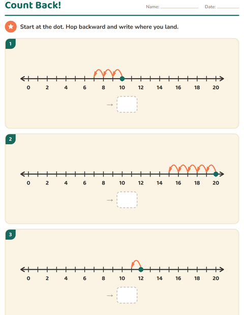 Preview of Number Lines worksheet for grade 1
