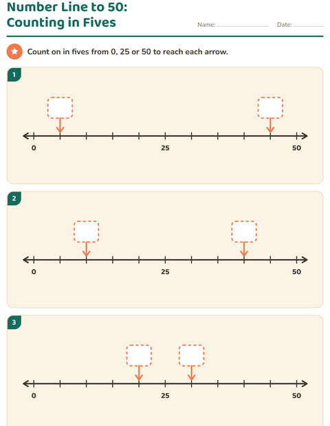 Preview of Number Lines worksheet for grade 1