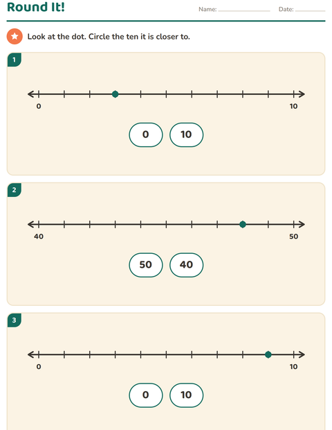 Preview of Number Lines worksheet for grade 2