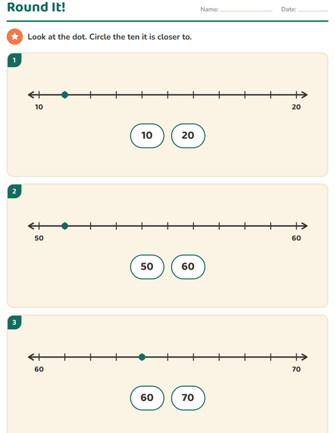 Preview of Number Lines worksheet for grade 2