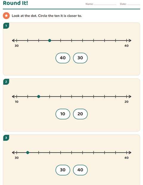 Preview of Number Lines worksheet for grade 2