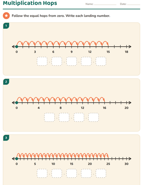 Preview of Number Lines worksheet for grade 3