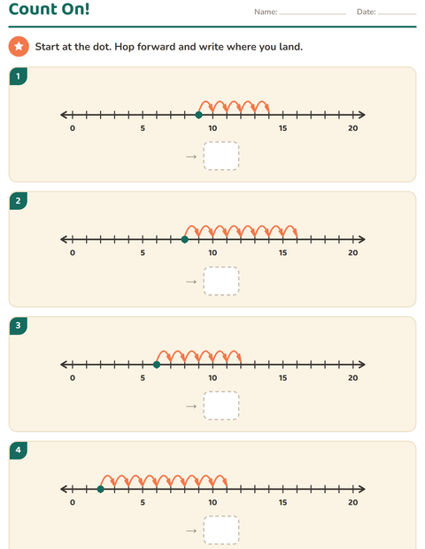 Preview of Number Lines worksheet for grade 1
