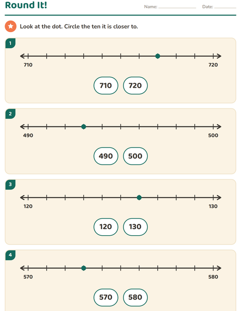 Preview of Number Lines worksheet for grade 2
