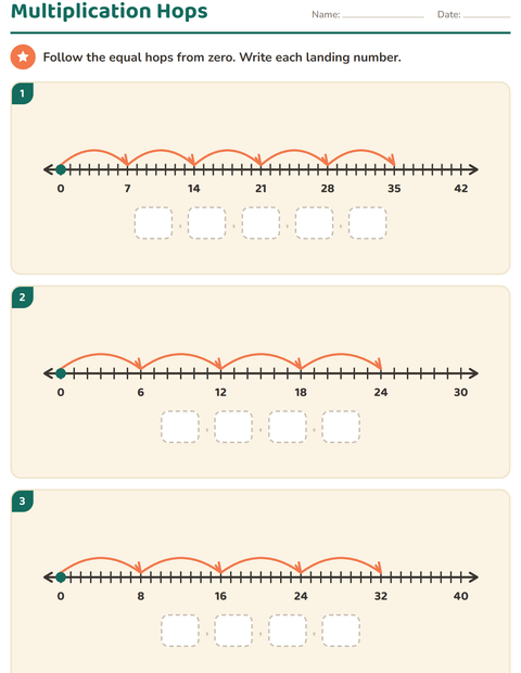 Preview of Number Lines worksheet for grade 3