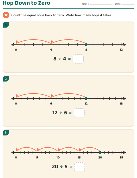 Preview of Number Lines worksheet for grade 3