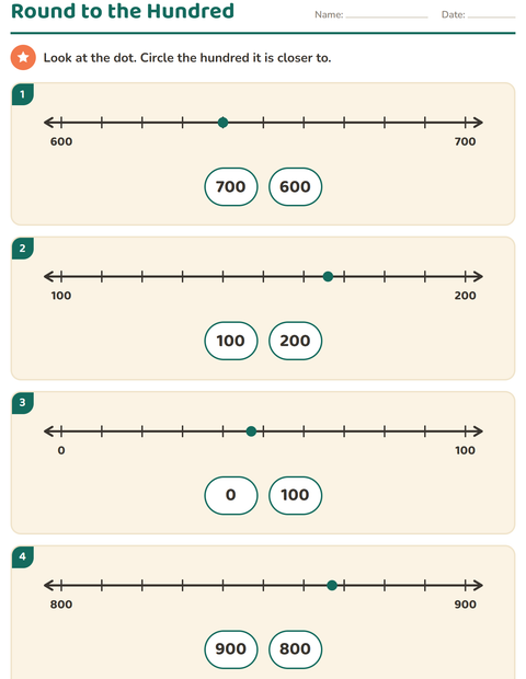 Preview of Number Lines worksheet for grade 3