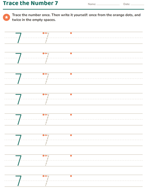 Preview of Number Tracing worksheet for kindergarten