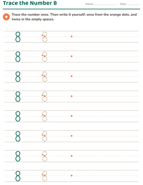 Preview of Number Tracing worksheet for kindergarten