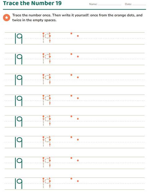 Preview of Number Tracing worksheet for kindergarten