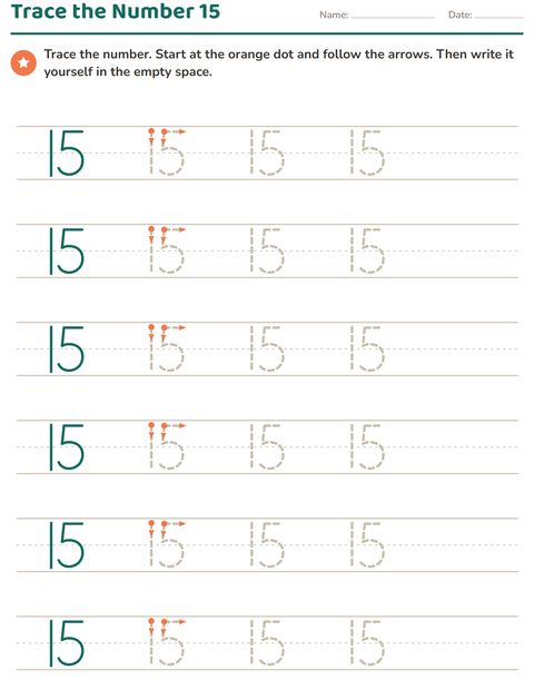 Preview of Number Tracing worksheet for kindergarten