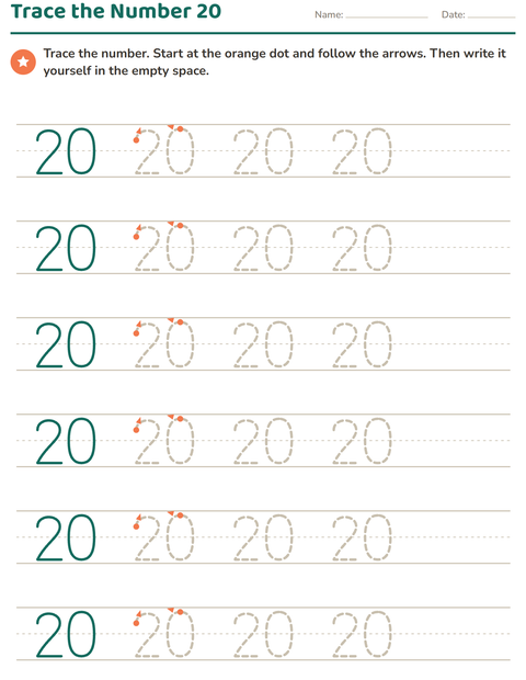 Preview of Number Tracing worksheet for kindergarten