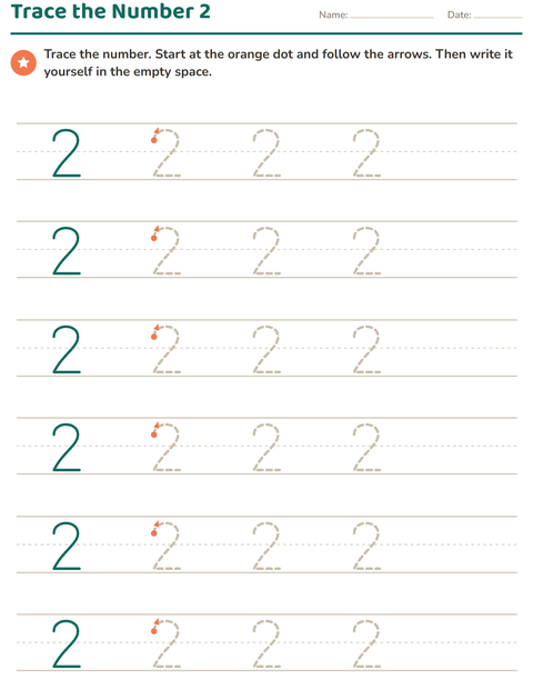 Preview of Number Tracing worksheet for kindergarten