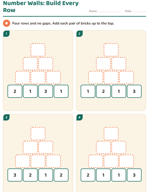 Number Walls: Build Every Row of a Four-Course Wall