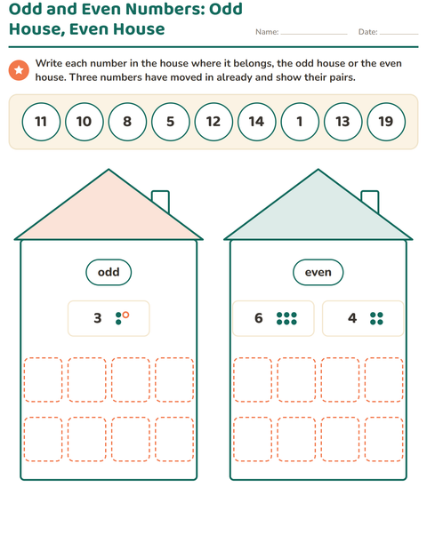 Odd and Even Numbers: Odd House, Even House