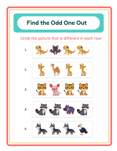 Odd One Out with Animals