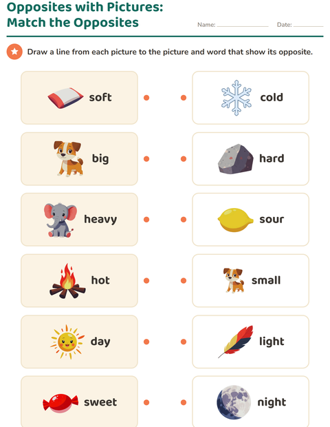 Opposites with Pictures: Match the Opposites