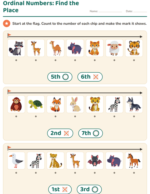 Ordinal Numbers: Find the Place