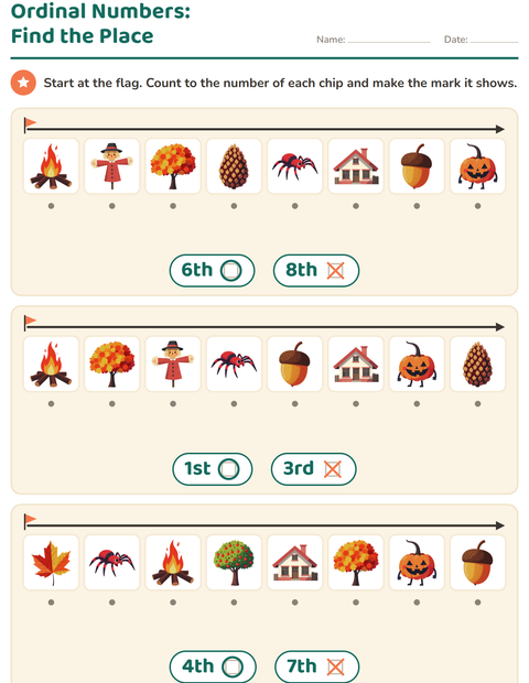 Ordinal Numbers: Find the Place — Miscellaneous