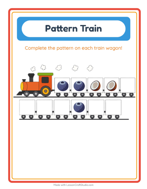 Preview of Alphabet Train worksheet featuring Furniture for preschool