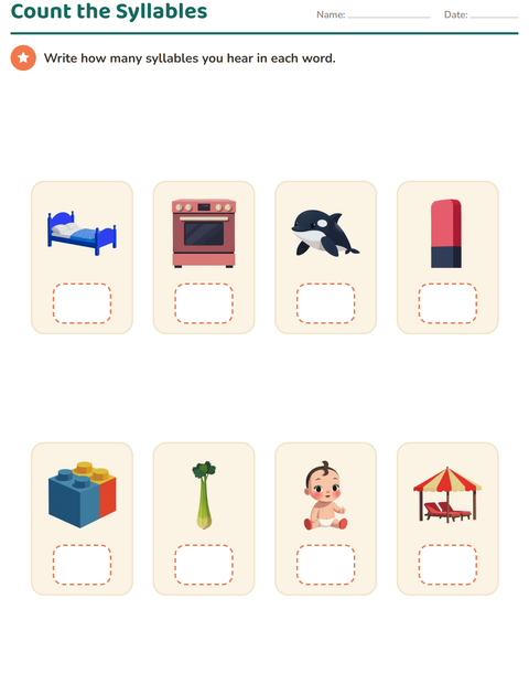Preview of Sounds & Syllables worksheet for kindergarten