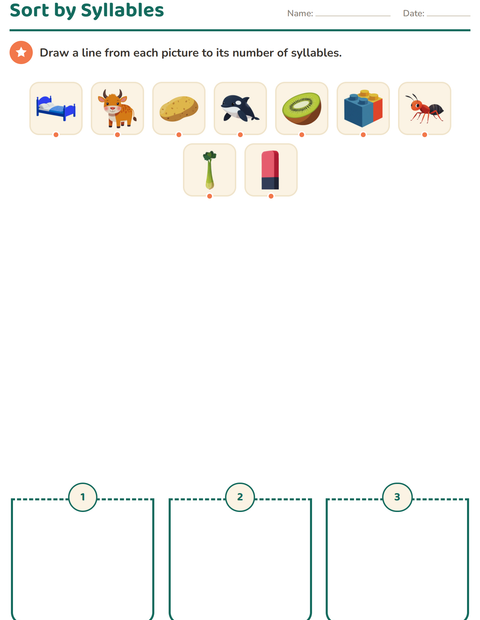 Preview of Sounds & Syllables worksheet for kindergarten