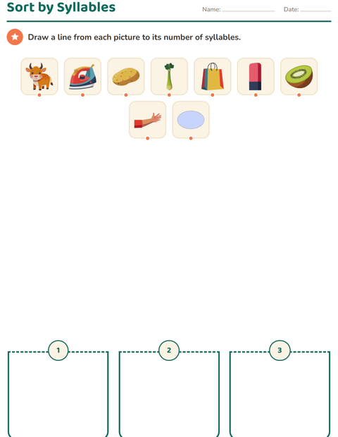 Preview of Sounds & Syllables worksheet for kindergarten