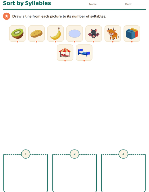 Preview of Sounds & Syllables worksheet for kindergarten